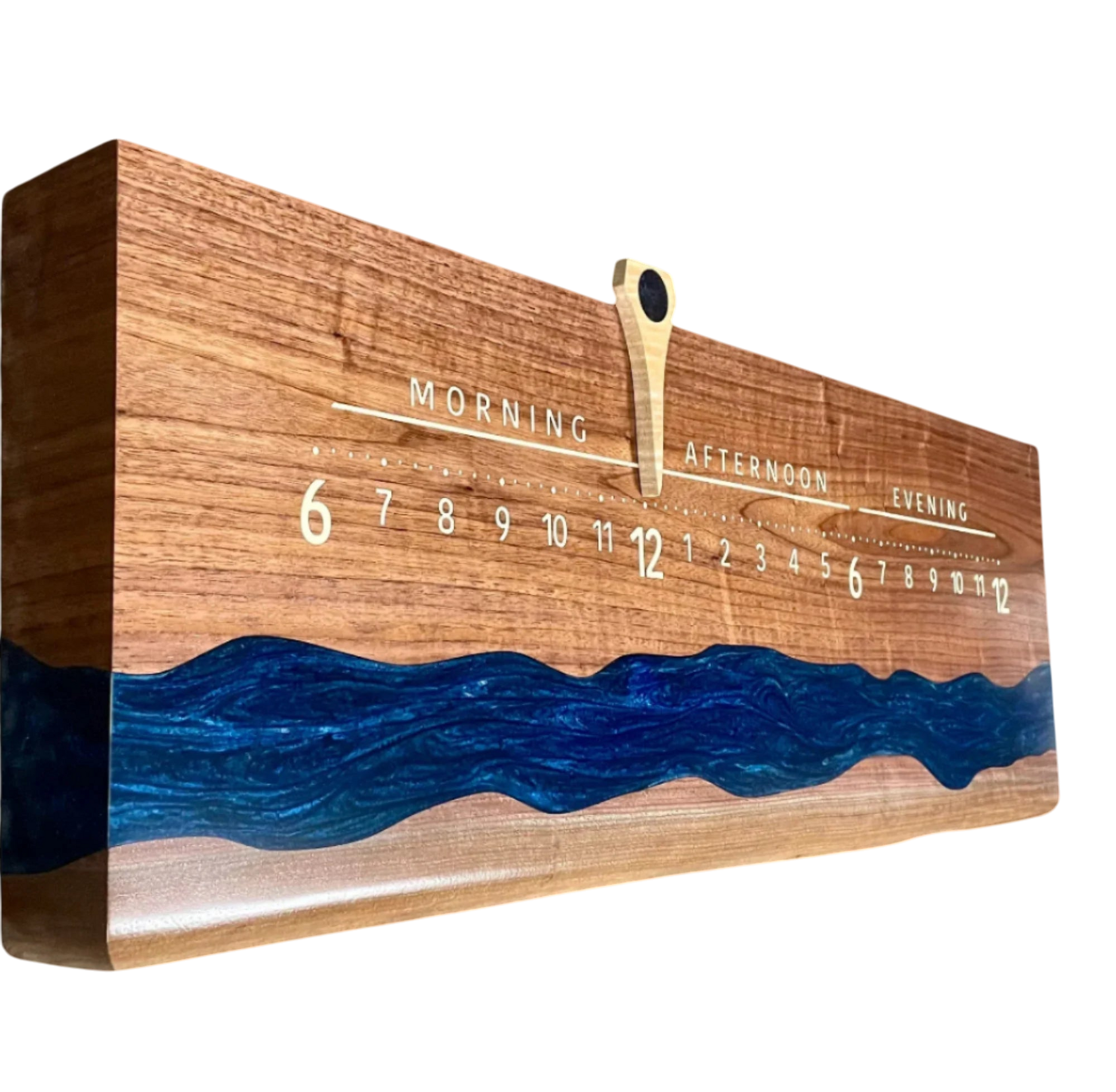 Rowan: 3-foot Walnut / Resin Surface River - Linear Clockworks