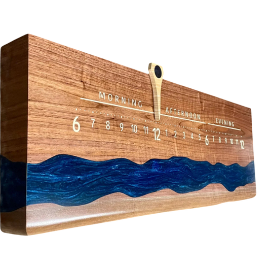 Rowan: 3-foot Walnut / Resin Surface River - Linear Clockworks