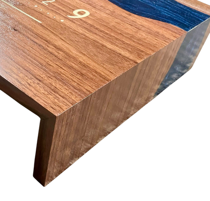 Rowan: 3-foot Walnut / Resin Surface River - Linear Clockworks