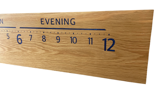 Sandtrap: 5-foot Oak / Resin Golf clock - Linear Clockworks