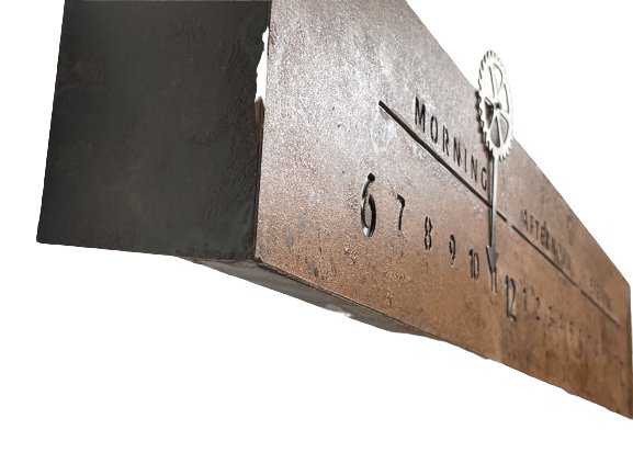 Rusted Steel Linear Clock - Linear Clockworks