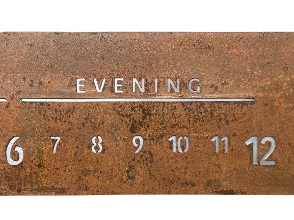 Rusted Steel Linear Clock - Linear Clockworks