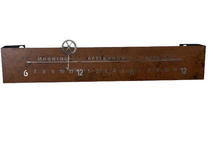 Rusted Steel Linear Clock - Linear Clockworks