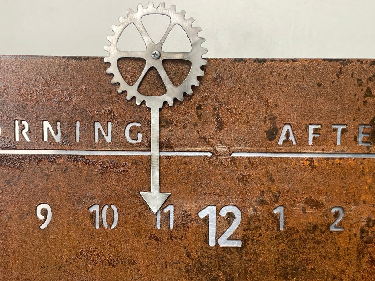 Rusted Steel Linear Clock - Linear Clockworks