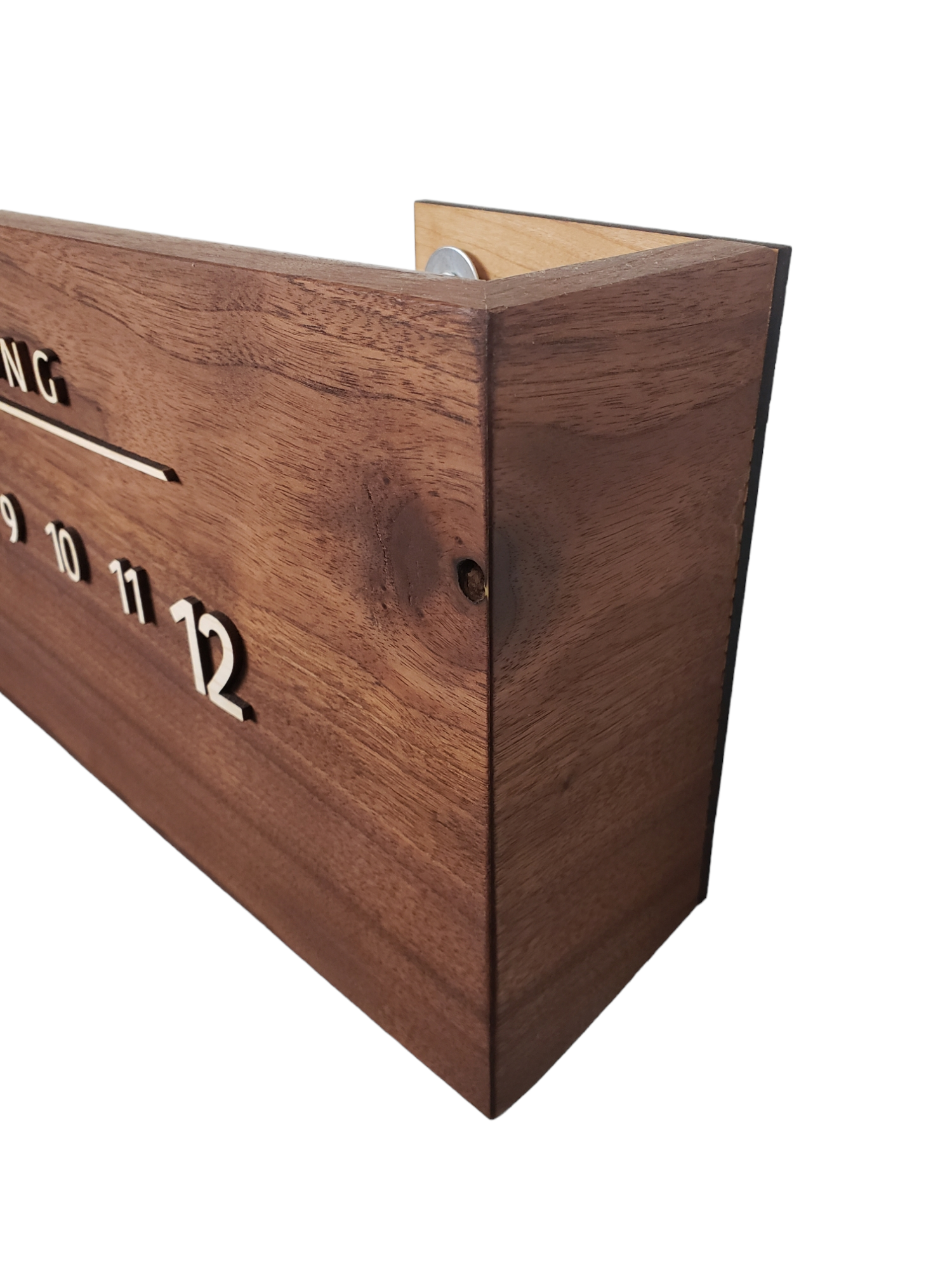 Gabriel:3-foot Walnut/Maple - Linear Clockworks